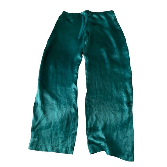 Medium DKNY Women's Emerald Green 2 Piece Loungewear Pajamas Silky Crepe - Picture 10 of 14